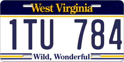 WV license plate 1TU784