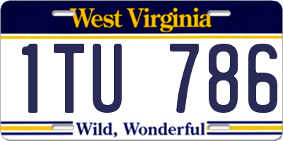 WV license plate 1TU786