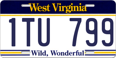 WV license plate 1TU799