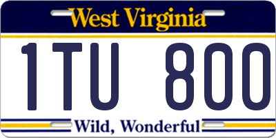 WV license plate 1TU800