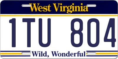 WV license plate 1TU804