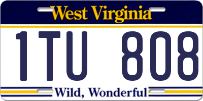 WV license plate 1TU808