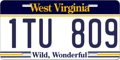 WV license plate 1TU809