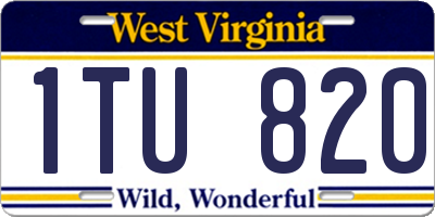 WV license plate 1TU820