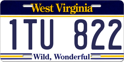 WV license plate 1TU822