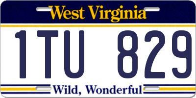 WV license plate 1TU829