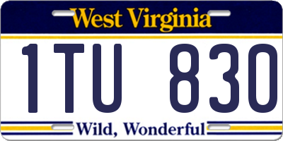 WV license plate 1TU830