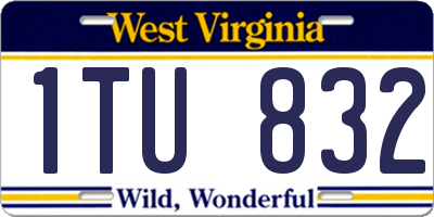 WV license plate 1TU832