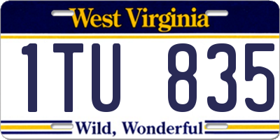 WV license plate 1TU835