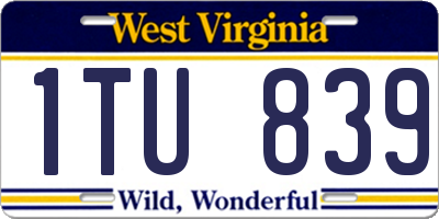 WV license plate 1TU839