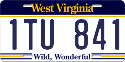 WV license plate 1TU841