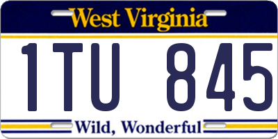 WV license plate 1TU845