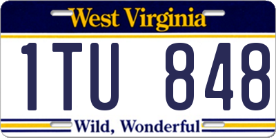 WV license plate 1TU848