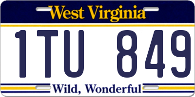WV license plate 1TU849