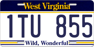WV license plate 1TU855