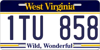 WV license plate 1TU858
