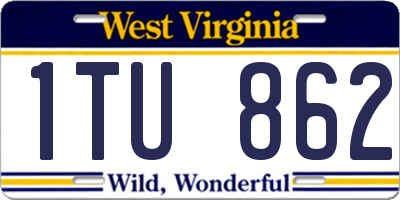 WV license plate 1TU862