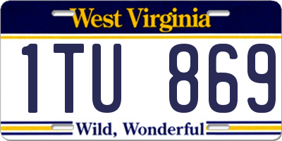 WV license plate 1TU869