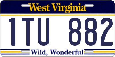 WV license plate 1TU882