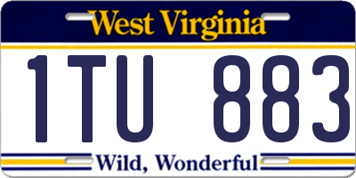 WV license plate 1TU883