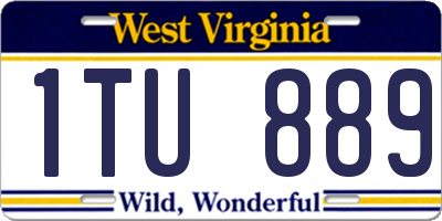 WV license plate 1TU889