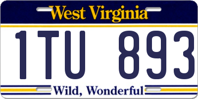 WV license plate 1TU893