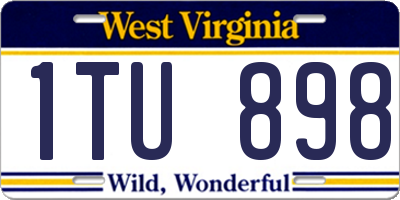 WV license plate 1TU898