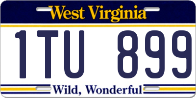 WV license plate 1TU899