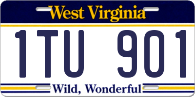 WV license plate 1TU901