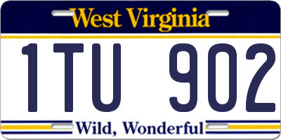 WV license plate 1TU902