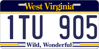 WV license plate 1TU905