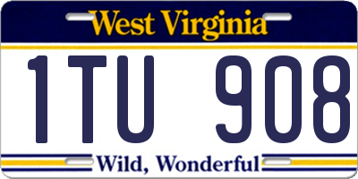 WV license plate 1TU908