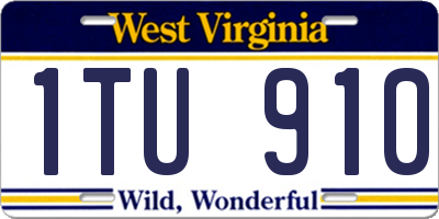 WV license plate 1TU910