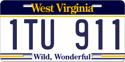 WV license plate 1TU911