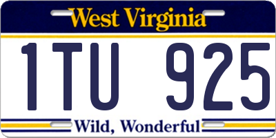 WV license plate 1TU925