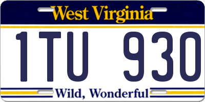 WV license plate 1TU930