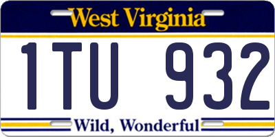 WV license plate 1TU932