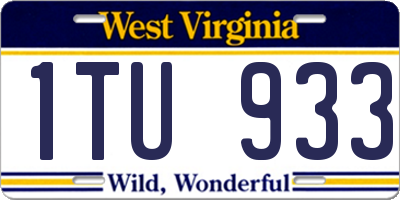 WV license plate 1TU933