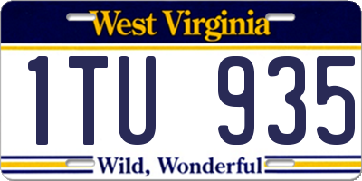 WV license plate 1TU935