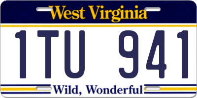 WV license plate 1TU941