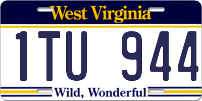 WV license plate 1TU944