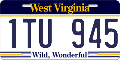 WV license plate 1TU945