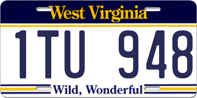WV license plate 1TU948