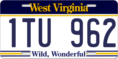 WV license plate 1TU962