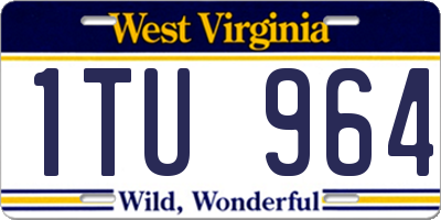 WV license plate 1TU964