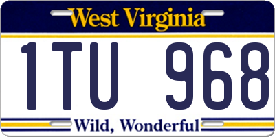 WV license plate 1TU968