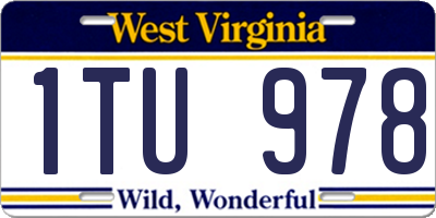 WV license plate 1TU978