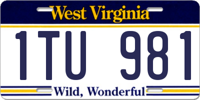 WV license plate 1TU981