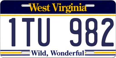WV license plate 1TU982