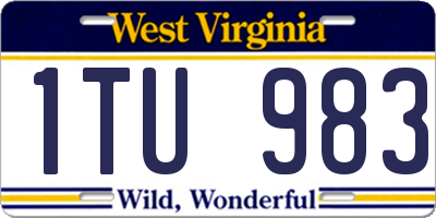 WV license plate 1TU983